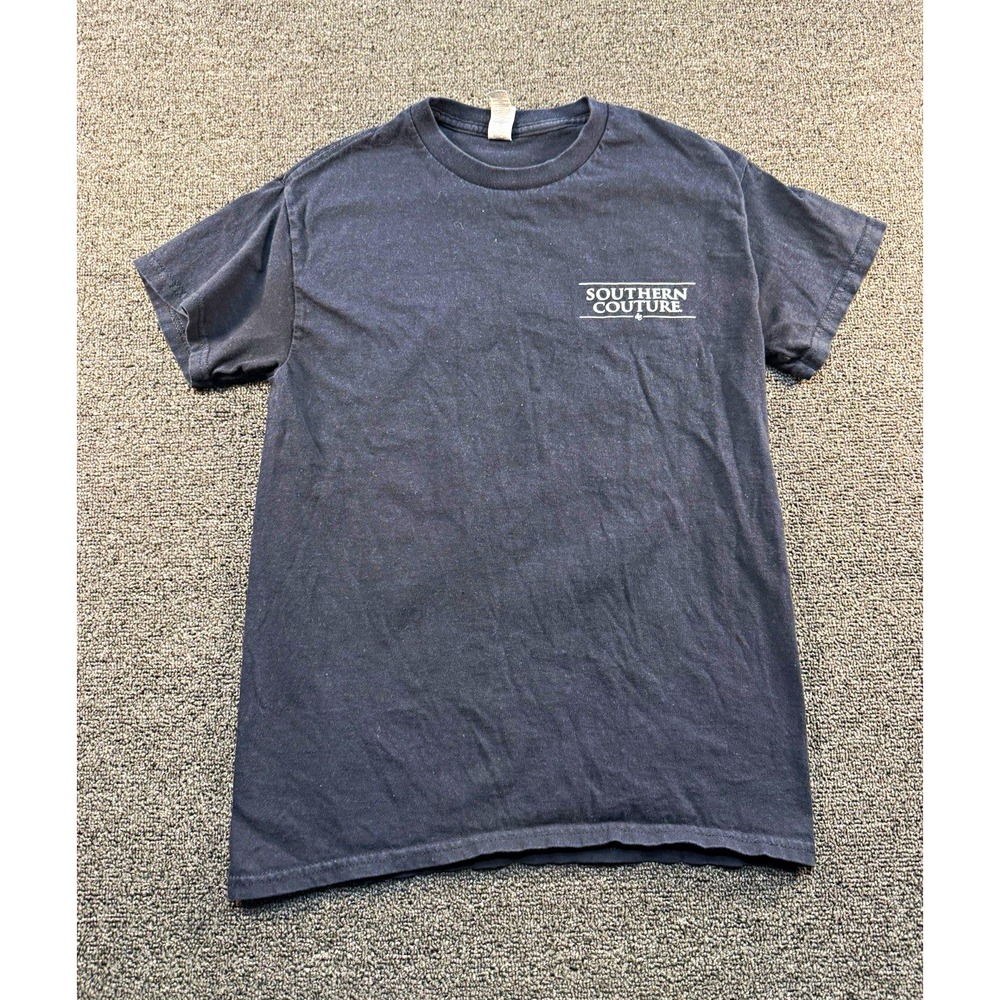 Gildan Heavy Cotton Womens Black Southern Couture Graphic Logo Crew TShirt S